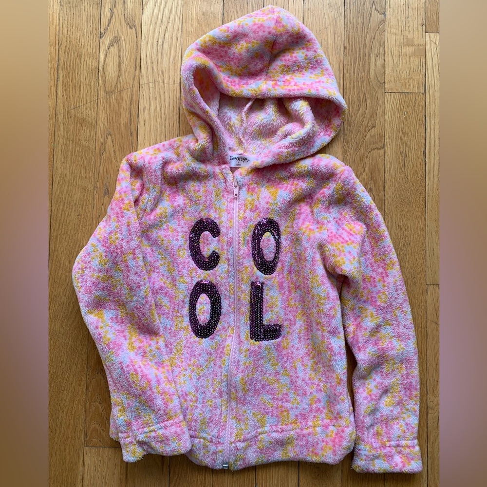 Cute fleece Zip-up Hoodie Sweatshirt Size 4-6yrs